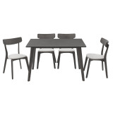 Set ngrënieje Benson - Toto pakoworld 5 copë 120x75x75cm në gri rustike - pëlhurë gri