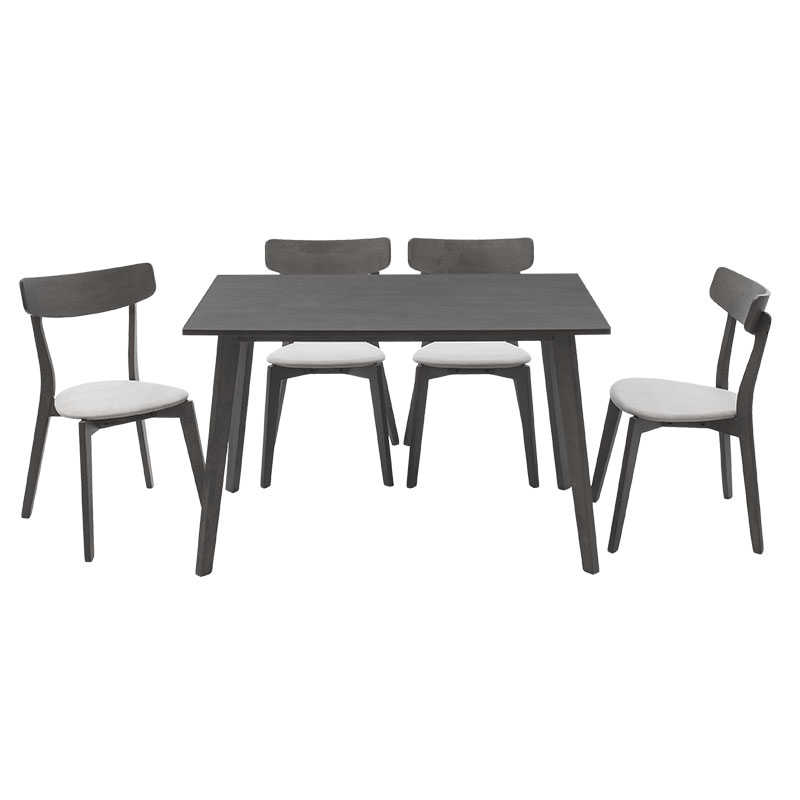 Set ngrënieje Benson - Toto pakoworld 5 copë 120x75x75cm në gri rustike - pëlhurë gri
