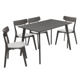 Set ngrënieje Benson - Toto pakoworld 5 copë 120x75x75cm në gri rustike - pëlhurë gri