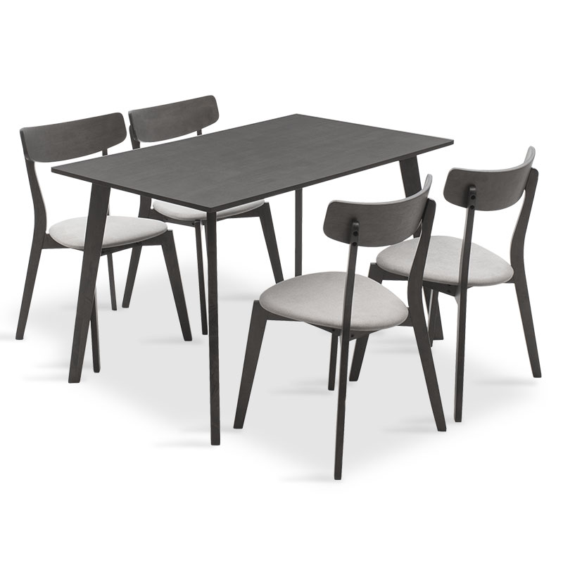 Set ngrënieje Benson - Toto pakoworld 5 copë 120x75x75cm në gri rustike - pëlhurë gri
