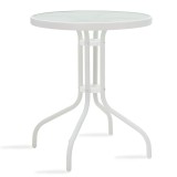 Set ngrënieje kopshti Watson-Obbi 3 copë pakoworld metal i bardhë-xham Φ60x70cm
