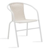 Set ngrënieje kopshti Watson-Obbi 3 copë pakoworld metal i bardhë-xham Φ60x70cm