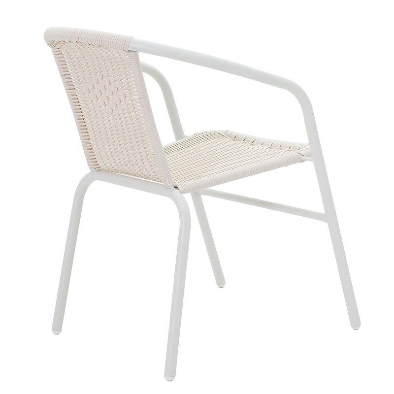 Set ngrënieje kopshti Watson-Obbi 3 copë pakoworld metal i bardhë-xham Φ60x70cm