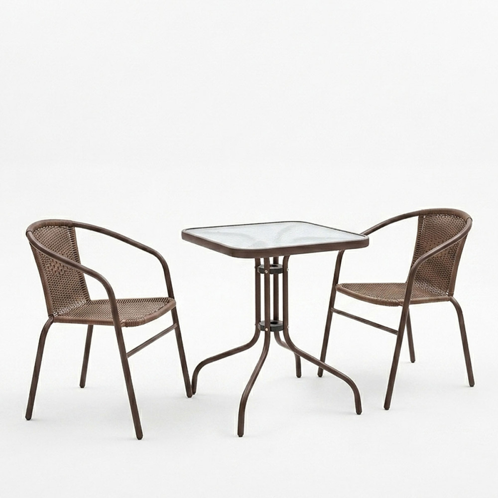 Set ngrënieje 3 copë Obbi-Watson pakoworld metal-pe kafe