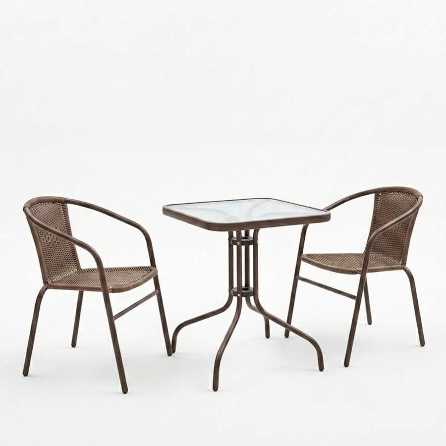 Set ngrënieje 3 copë Obbi-Watson pakoworld metal-pe kafe