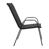 Set ngrënieje kopshti 3 copë Calan-Watson pakoworld metal i zi-tekstil i zi D60x70cm
