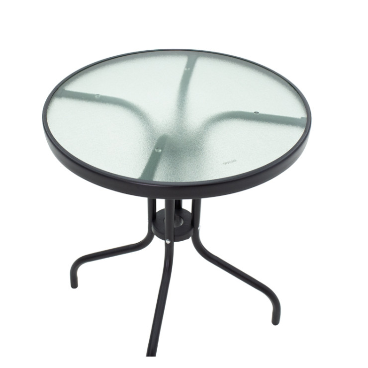 Set ngrënieje kopshti 3 copë Calan-Watson pakoworld metal i zi-tekstil i zi D60x70cm