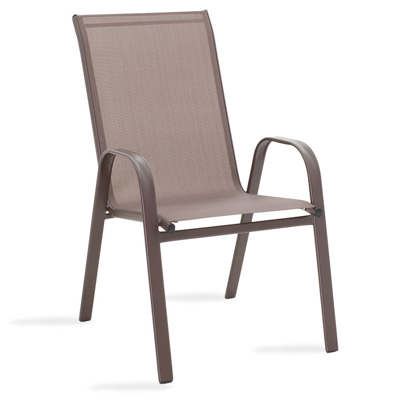 Set tavoline ngrënieje Watson-Calan 3 copë pakoworld metal-textilene kafe D60x70cm