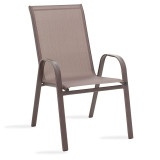 Set tavoline ngrënieje Watson-Calan prej 3 copësh pakoworld metal-textilene kafe 60x60x70cm