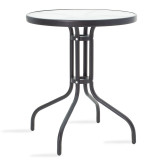 Set tavoline ngrënieje Watson-Tade pakoworld prej 3 copësh metal i zi-xham D60x70cm