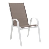 Set tavoline ngrënieje Ensure-Calan I prej 5 copash pakoworld metal i bardhë-tekstil i kaftë 120x70x70cm