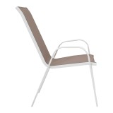 Set tavoline ngrënieje Ensure-Calan I prej 5 copash pakoworld metal i bardhë-tekstil i kaftë 120x70x70cm