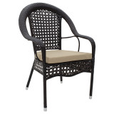 Set ngrënieje Cellin 7 copë pakoworld metal-pe rattan kafe
