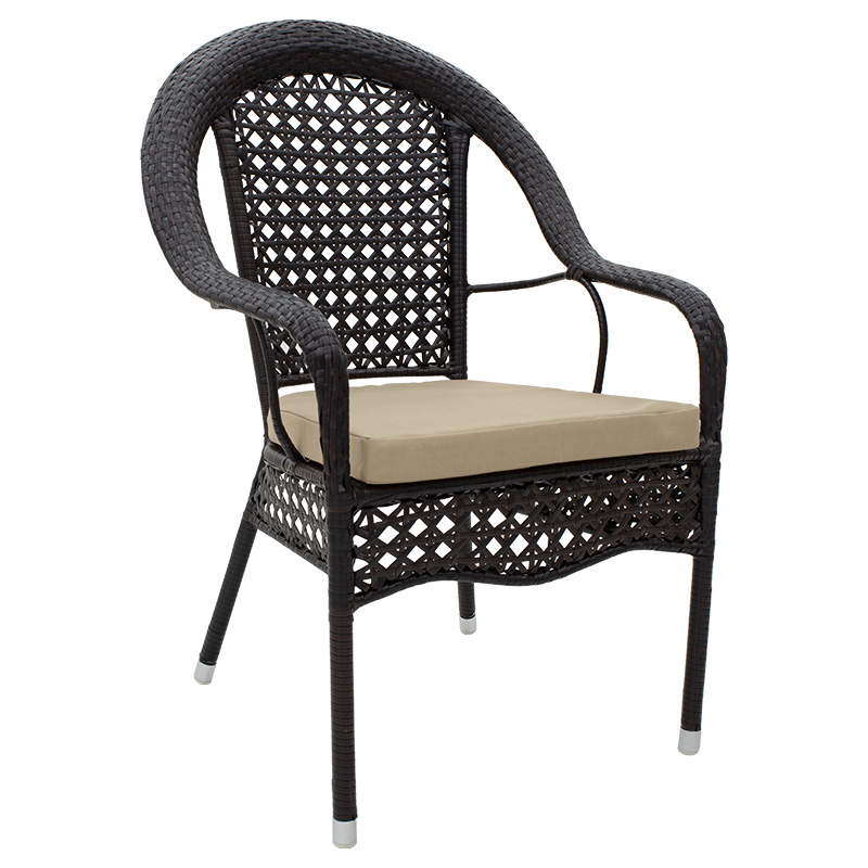 Set ngrënieje Cellin 7 copë pakoworld metal-pe rattan kafe