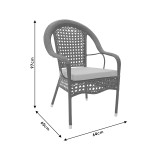 Set ngrënieje Cellin 7 copë pakoworld metal-pe rattan kafe