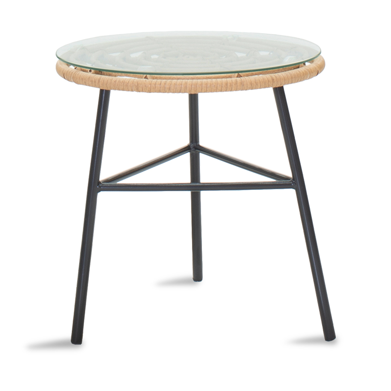Divan Gaus-Naoki set 3 copë pakoworld metal i zi-pe natyral.