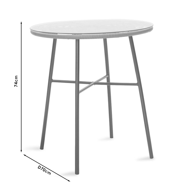 Set ngrënieje 3 copë Gaus-Naoki pakoworld metal e zezë pe natyrale