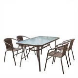 Set tavoline ngrënieje Ensure-Obbi 5 copë pakoworld metal-pe kafe