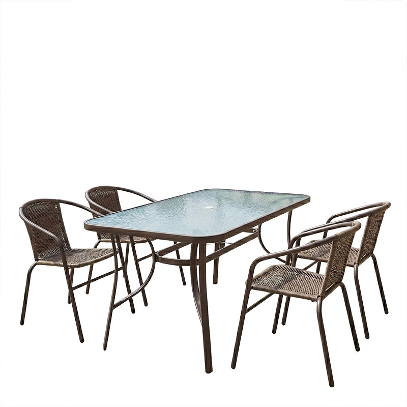 Set tavoline ngrënieje Ensure-Obbi 5 copë pakoworld metal-pe kafe