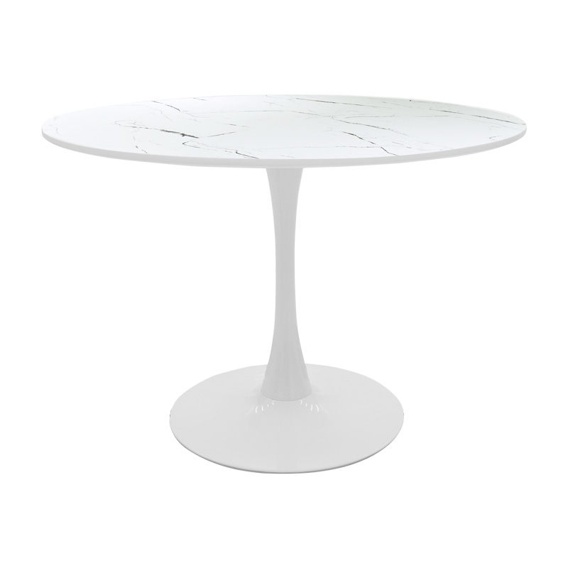 Set tavoline ngrënieje Balou-Gaston me 5 pakoworld MDF dhe pp në nuancë të bardhë-natyrale Φ100x73cm