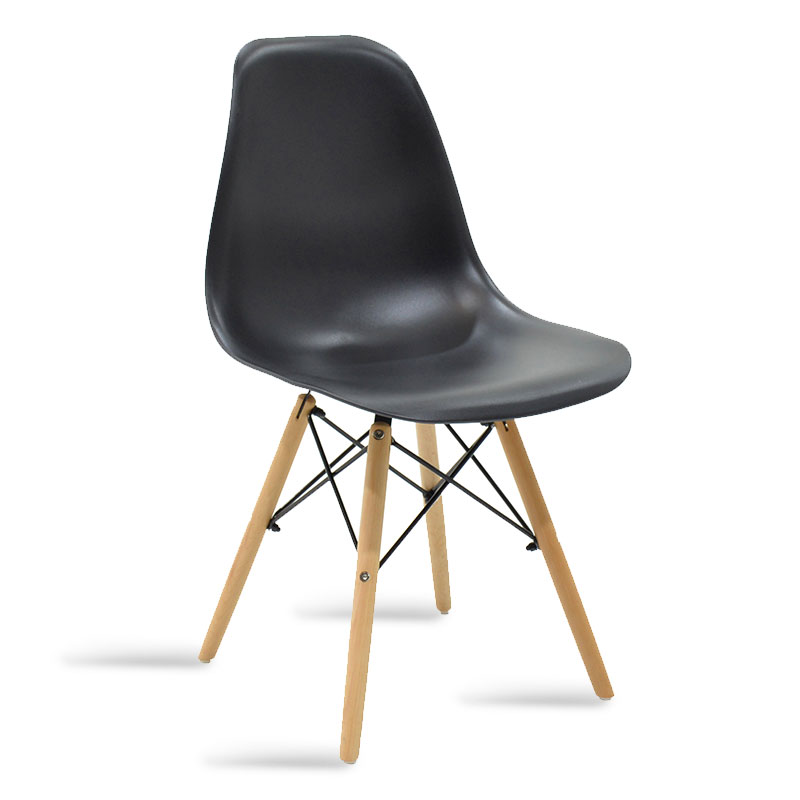 Set tavoline ngrënieje Balou-Julita me 5 pakoworld MDF dhe pp në nuancë të zezë-natyrale Φ100x73cm