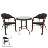 Set ngrënie 5 copë Paula pakoworld metal-PE kafe