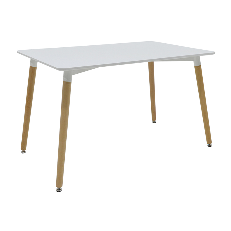 Tavolinë ngrënieje Natali-Gaston set prej 5 copësh të bardha në nuancë të bardhë-natyrale 120x80x73cm
