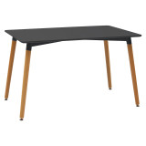Set ngrënieje Natali-Gaston pakoworld 5 copë e zezë-natyrale 120x80x76cm