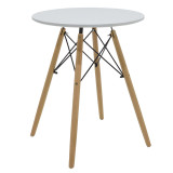 Set tavoline ngrënieje Julita prej 3 copësh pakoworld MDF dhe dru ahu në nuancë të bardhë-natyrale D60x73cm