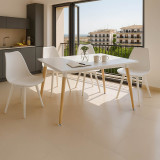 Set ngrënieje studentore Natali-Gaston pakoworld set 5 copë e bardhë 120x80x76cm