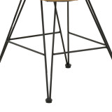 Set tavoline ngrënieje Naoki G pakoworld me 5 copë rattan natyral-metal i zi-xham 80x80x78cm
