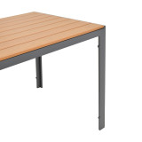 Set tavoline ngrënie Mabu-Nares 5 copë pakoworld alumini antracit dhe kompensatë në ngjyrë natyrale 140x80x72.5cm