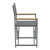 Set tavoline ngrënieje Mabu-Nares 7 copë pakoworld alumini antracit dhe kompensatë në ngjyrë natyrale 140x80x72.5cm