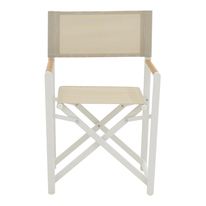 Set tavoline ngrënieje Mabu-Nares 7 copë pakoworld alumini i bardhë dhe kompensatë në ngjyrë natyrale 180x90x72.5cm