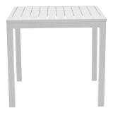 Tavolinë ngrënie Savor-Kliton set prej 5 pakoworld alumini i bardhë dhe rattan në ngjyrë natyrale 80x80x74cm