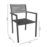 Tavolinë ngrënie Savor-Kliton set prej 3 pakoworld alumini i bardhë dhe rattan në ngjyrë natyrale 80x80x74cm