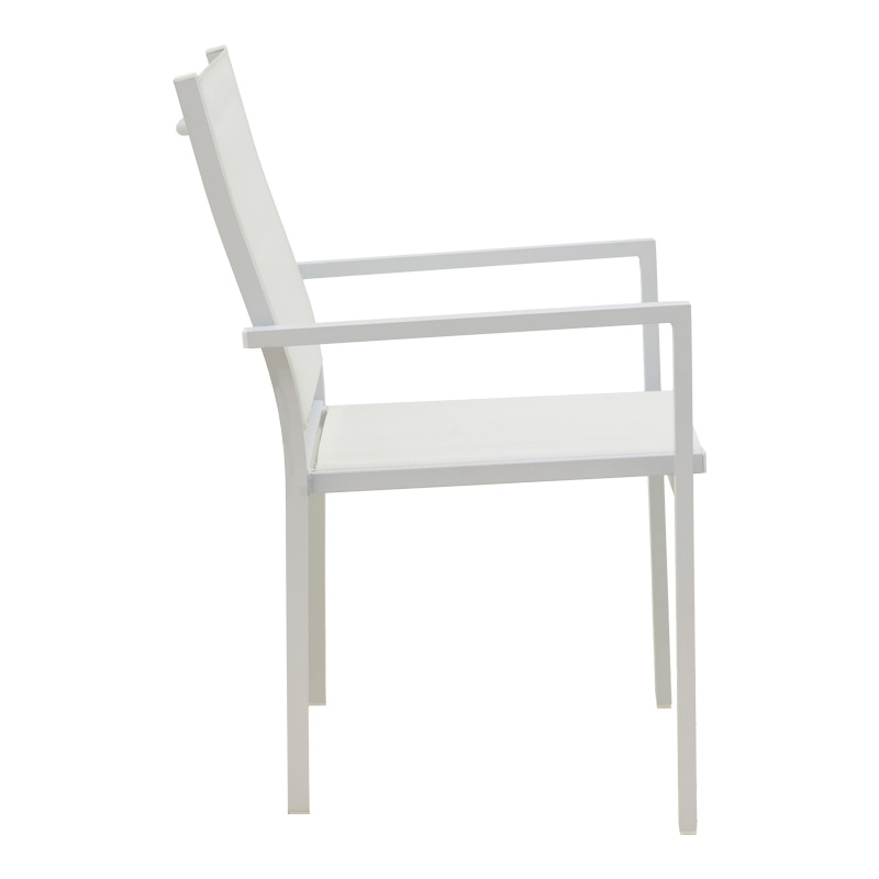Set tavoline ngrënieje Zacreta- Kliton prej 3 copash pakoworld alumini në nuancë të bardhë 80x80x74cm