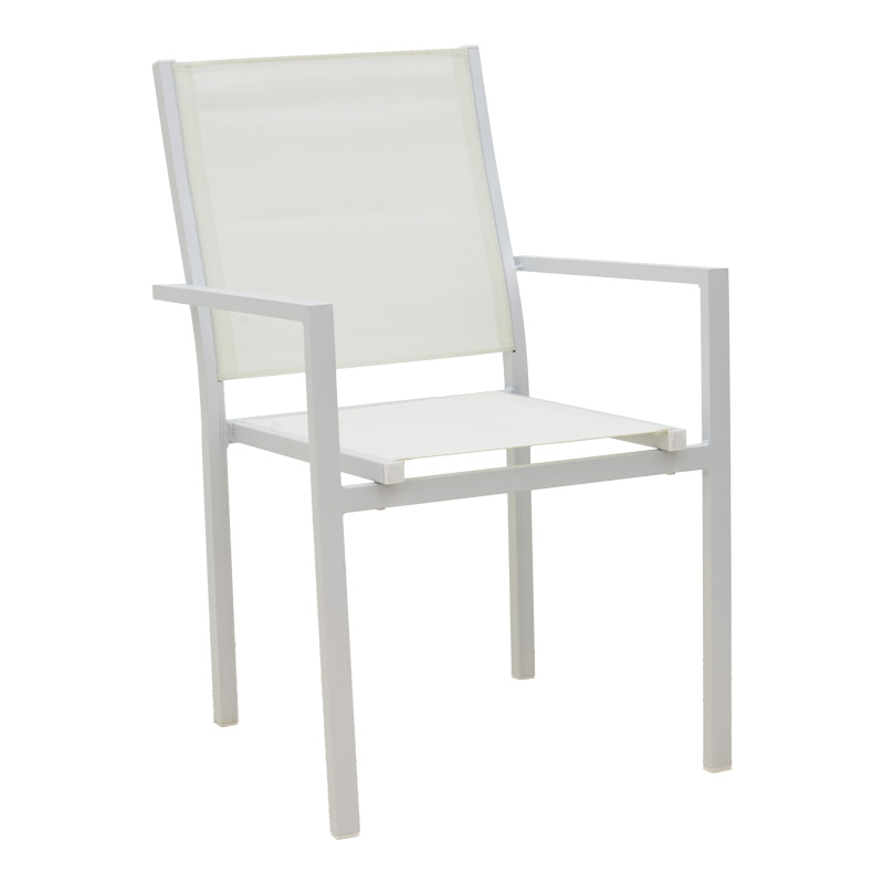Set tavoline ngrënieje Zacreta-Kliton prej 5 copash pakoworld alumini në nuancë të bardhë 80x80x74cm