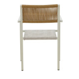 Tavolinë ngrënieje Kliton - Savor set me 7 pakoworld alumini në nuancë të bardhë 150x80x74cm