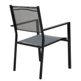 Tavolinë ngrënieje Moly - Kliton set 5 pakoworld antracit dhe alumin-tekstilen i zi në nuancë antracit 80x80x74cm
