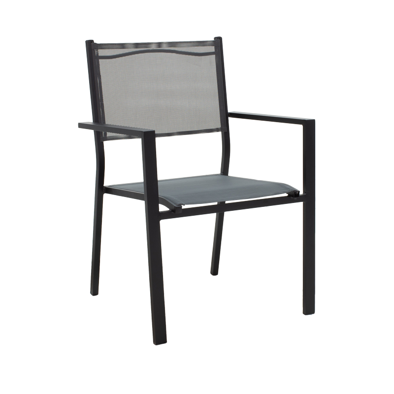 Tavolinë ngrënieje Moly - Kliton set 3 pakoworld antracit dhe alumin-tekstilen i zi në nuancë antracit 80x80x74cm