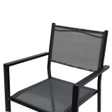 Tavolinë ngrënieje Moly - Kliton set 3 pakoworld antracit dhe alumin-tekstilen i zi në nuancë antracit 80x80x74cm