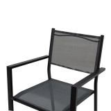 Tavolinë ngrënieje Moly-Kliton A set prej 7 pakoworld alumini dhe textilene antracit 150x80x74cm
