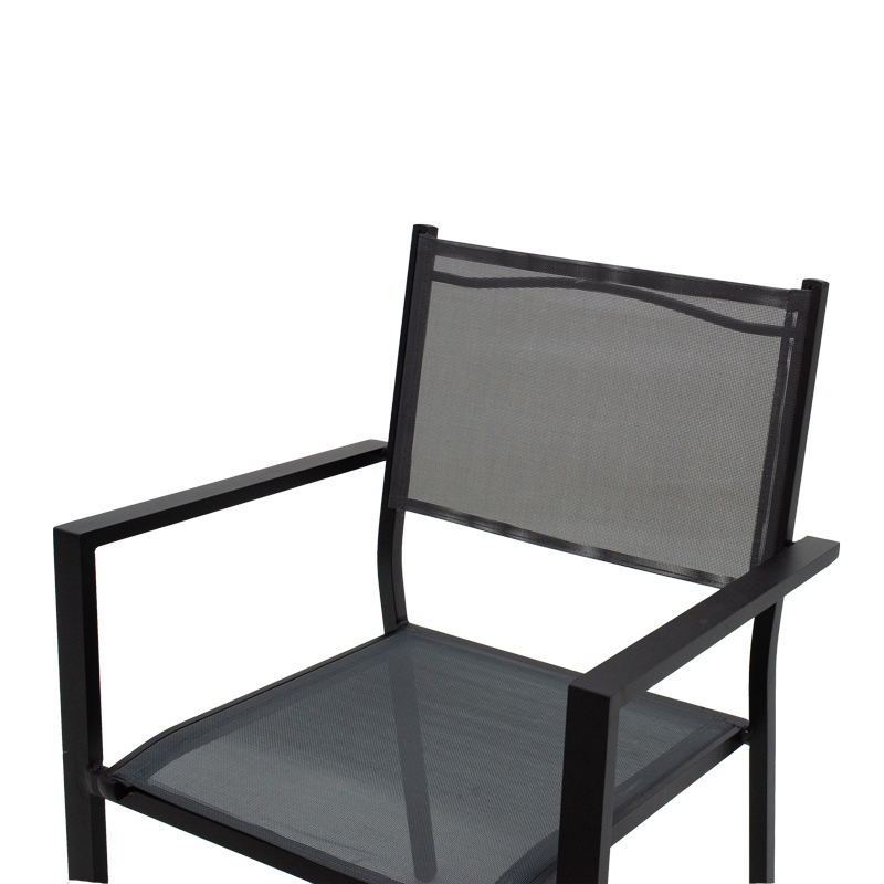 Tavolinë ngrënieje Moly-Kliton A set prej 7 pakoworld alumini dhe textilene antracit 150x80x74cm