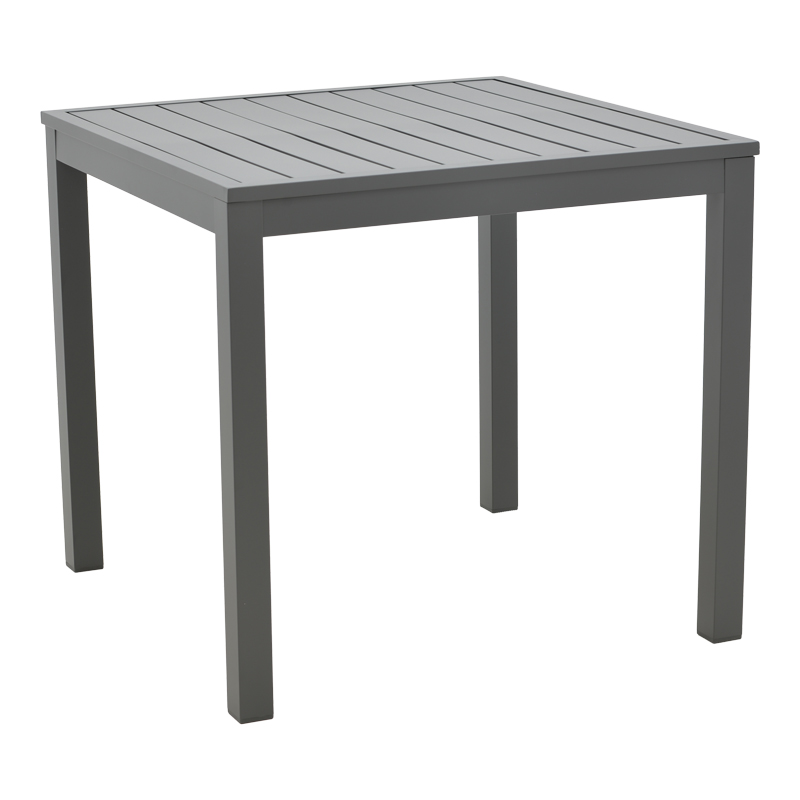 Kliton-Vitality set tavoline ngrënieje prej 3 pakoworld alumini antracit dhe kompensatë në një nuancë natyrale 80x80x74cm