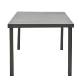 Tavolinë ngrënieje Vitality-Kliton A set prej 7 pakoworld alumini antracit dhe kompensatë në një nuancë natyrale 150x80x74cm