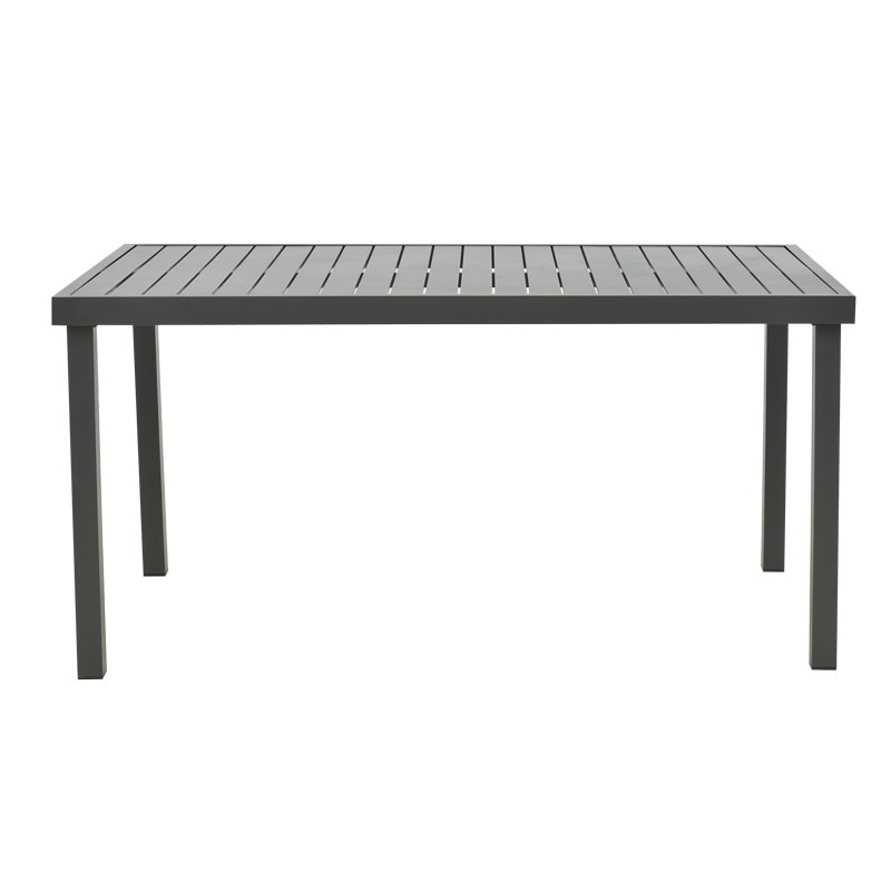 Tavolinë ngrënie Kherson-Kliton A set prej 5 pakoworld alumini dhe litar në nuancë antraciti 150x80x74cm