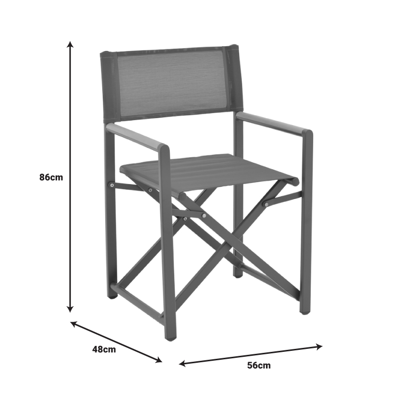 Set tavoline ngrënieje Kliton-Mabu me 3 pakoworld alumini në nuancë antracit 80x80x74cm