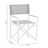 Set tavoline ngrënieje Kliton-Mabu me 7 pakoworld alumini në nuancë të bardhë 150x80x74cm