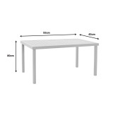 Set tavoline ngrënieje Kliton-Moritz pakoworld me 5 pjesë, alumin në nuancë të bardhë dhe gri 150x80x74cm